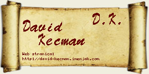 David Kecman vizit kartica